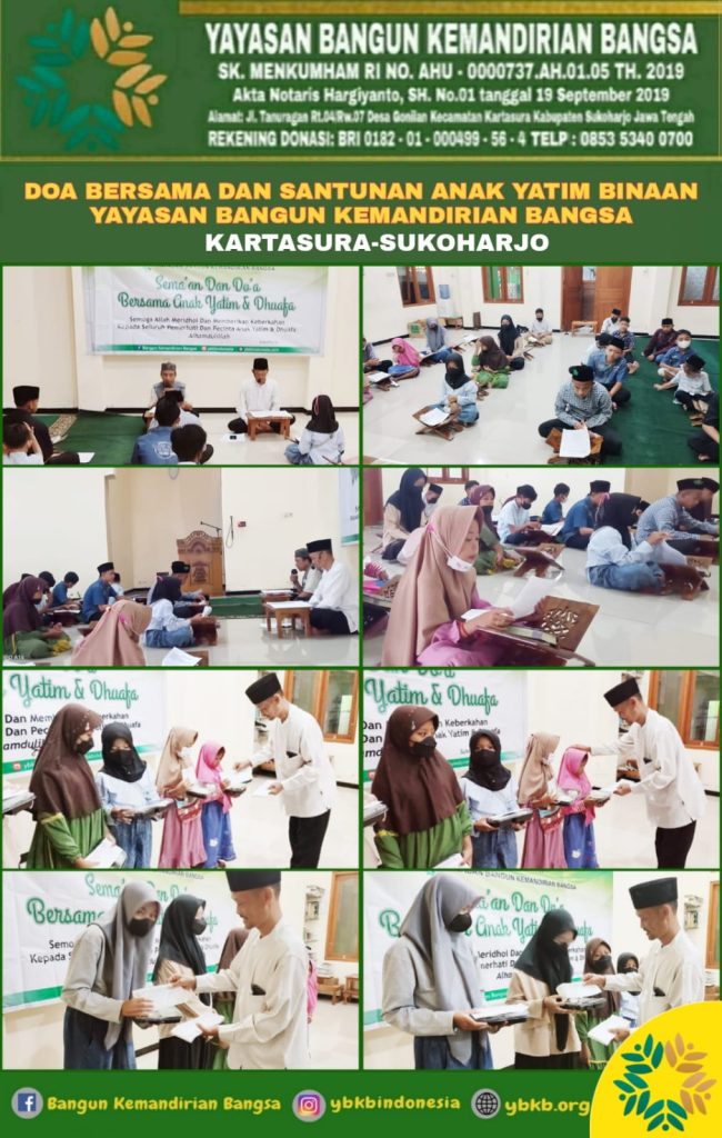 YBKB Indonesia, Yayasan Bangun Kemandirian Bangsa Sukoharjo, wakaf al-qur'an, wakaf sumur bor, wakaf lahan