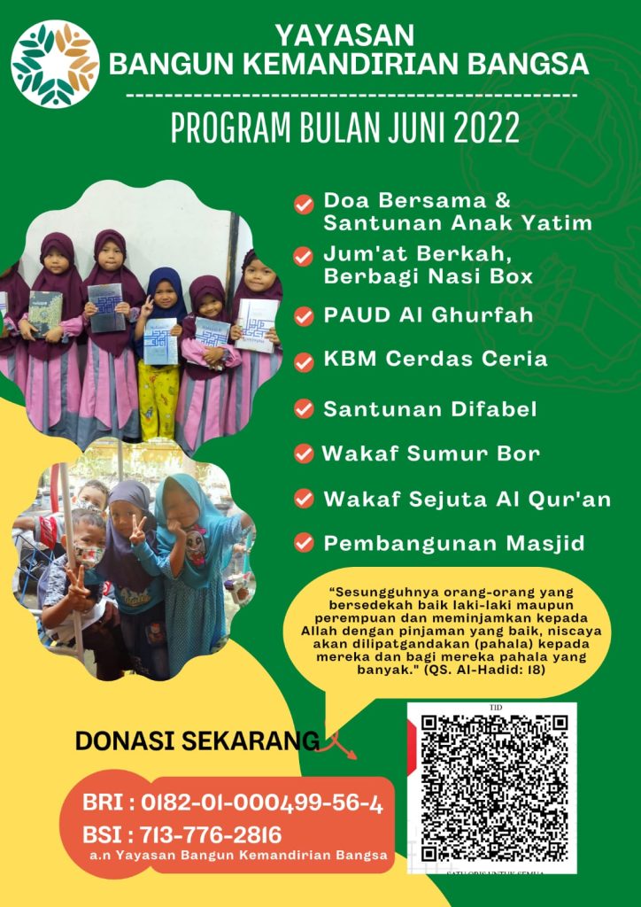 YBKB Indonesia, Yayasan Bangun Kemandirian Bangsa Sukoharjo, wakaf al-qur'an, wakaf sumur bor, wakaf lahan